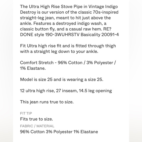 Re/Done High Rise Destroyed Jeans - Picture 13 of 14